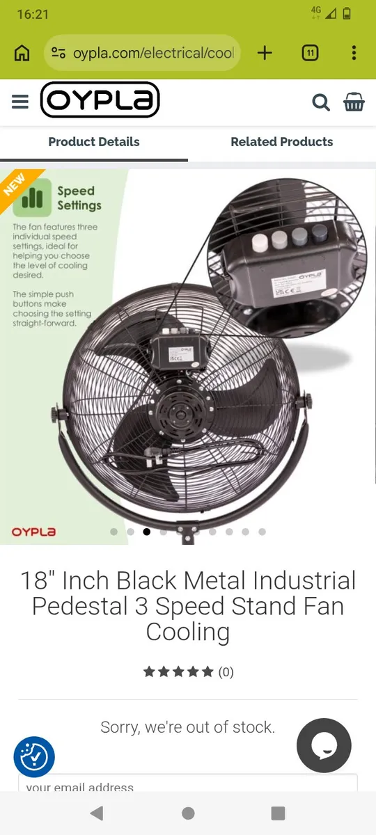 Can post 18"industrial stand fan - Image 2