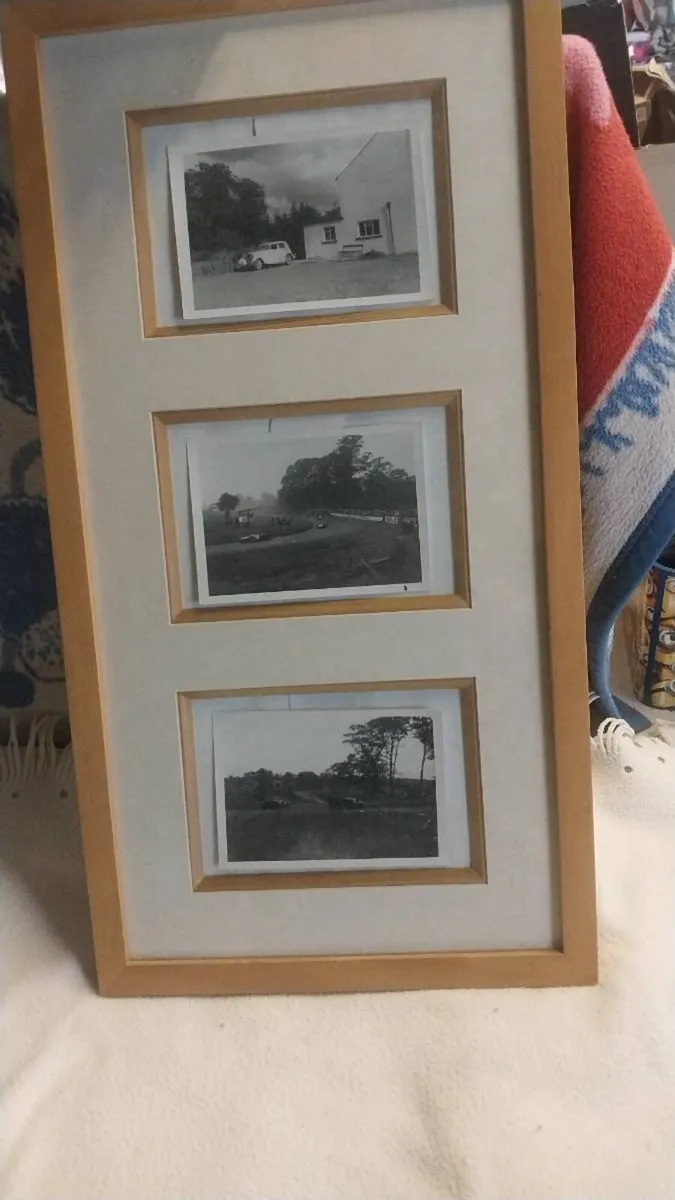 Vintage Car pictures  in wooden frame - Image 1