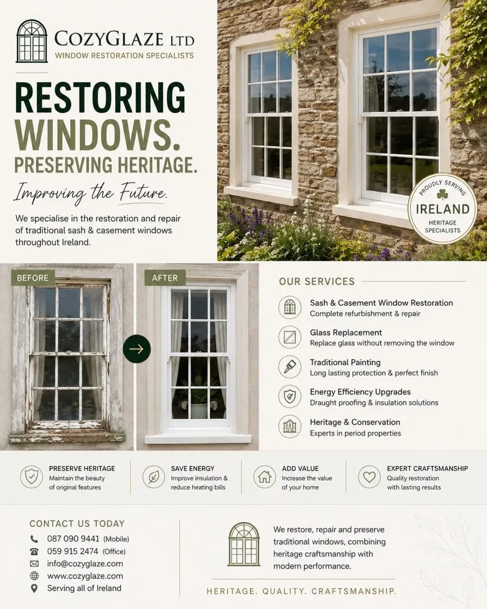 Sash Window Restoration & Glazing | CozyGlaze Irel - Image 1