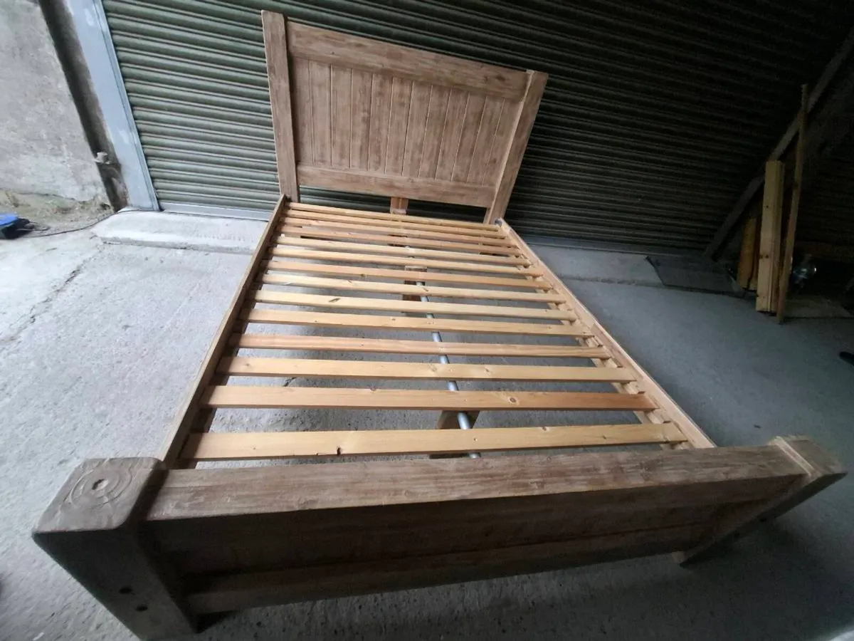 5ft King Bed Frame – Rustic Style (DELIVERY) - Image 1