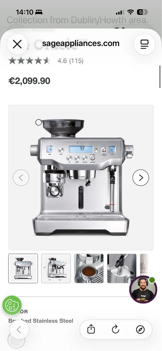 Sage Oracle BES 980 Coffee Machine - Image 4