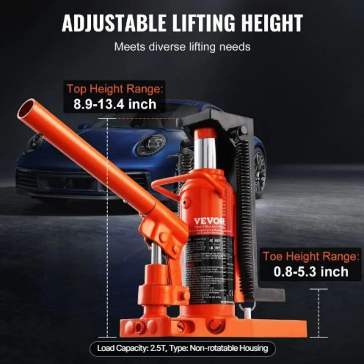 Hydraulic Toe Jack, 2.5 Ton/2268 kg - Image 2