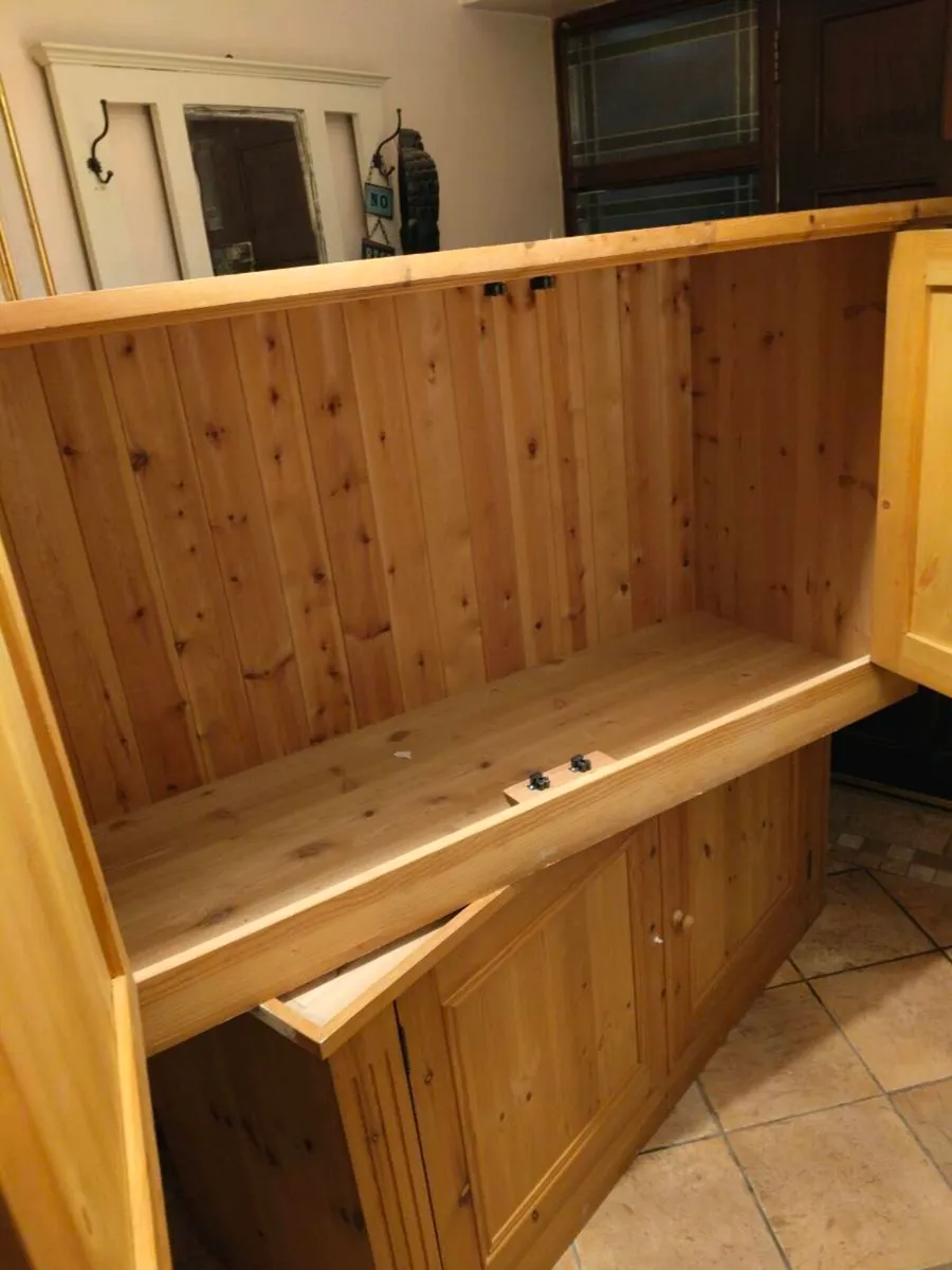 Beeswaxed solid pine cabinet sideboard. traditiona - Image 3