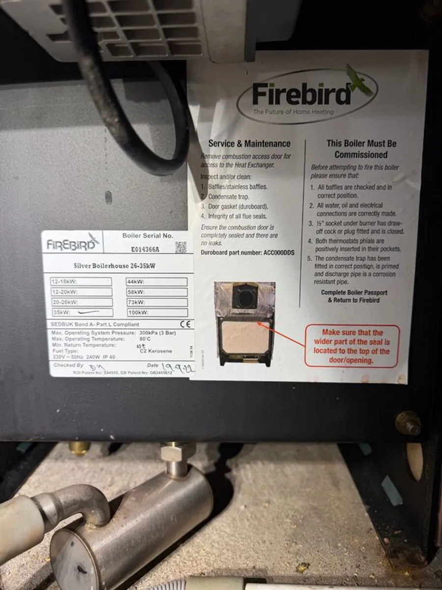 Oil Boiler (2022) Firebird Silver Boilerhouse 26-35kW Excellent Condition - Image 3