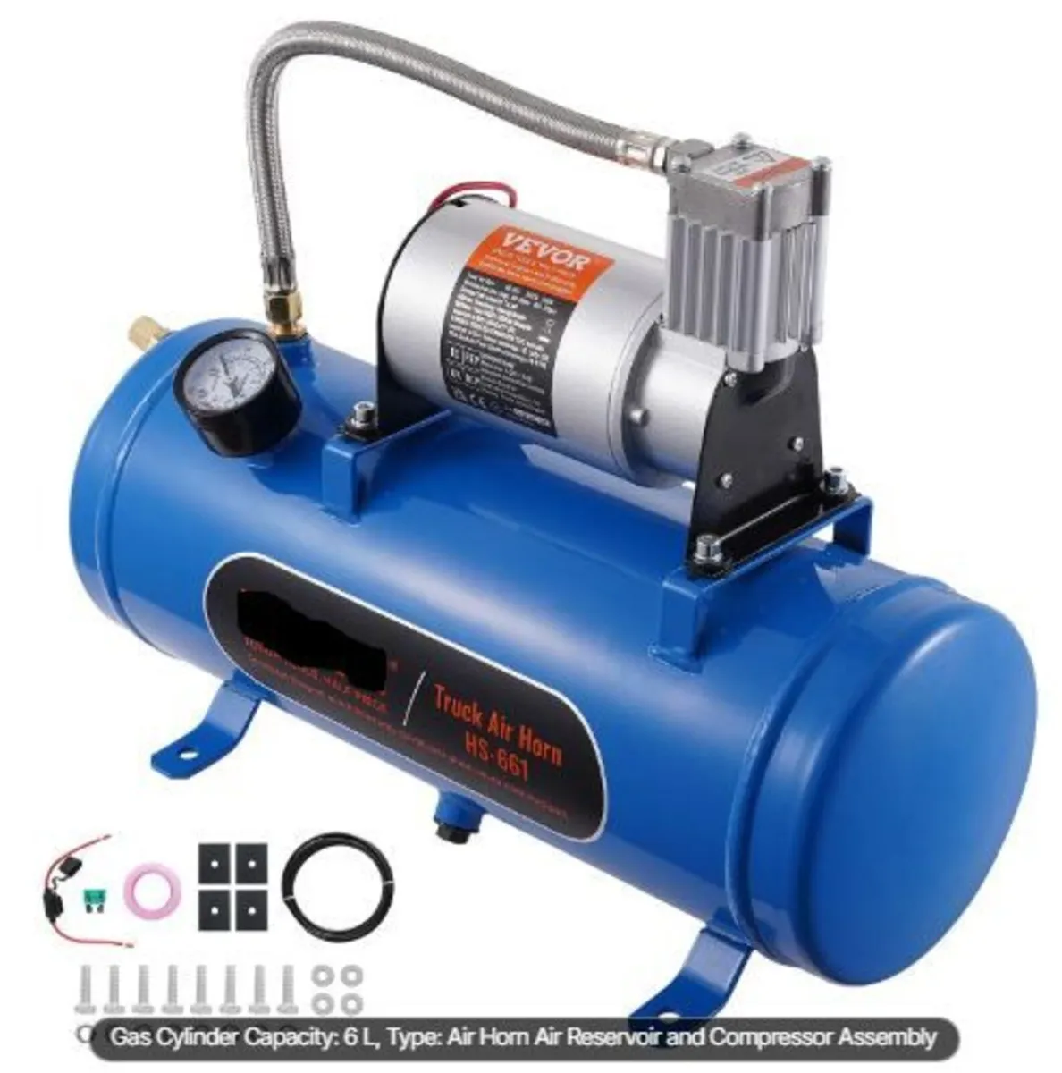 12V Air Compressor with Tank 1.6 Gallon/6 L - Image 1