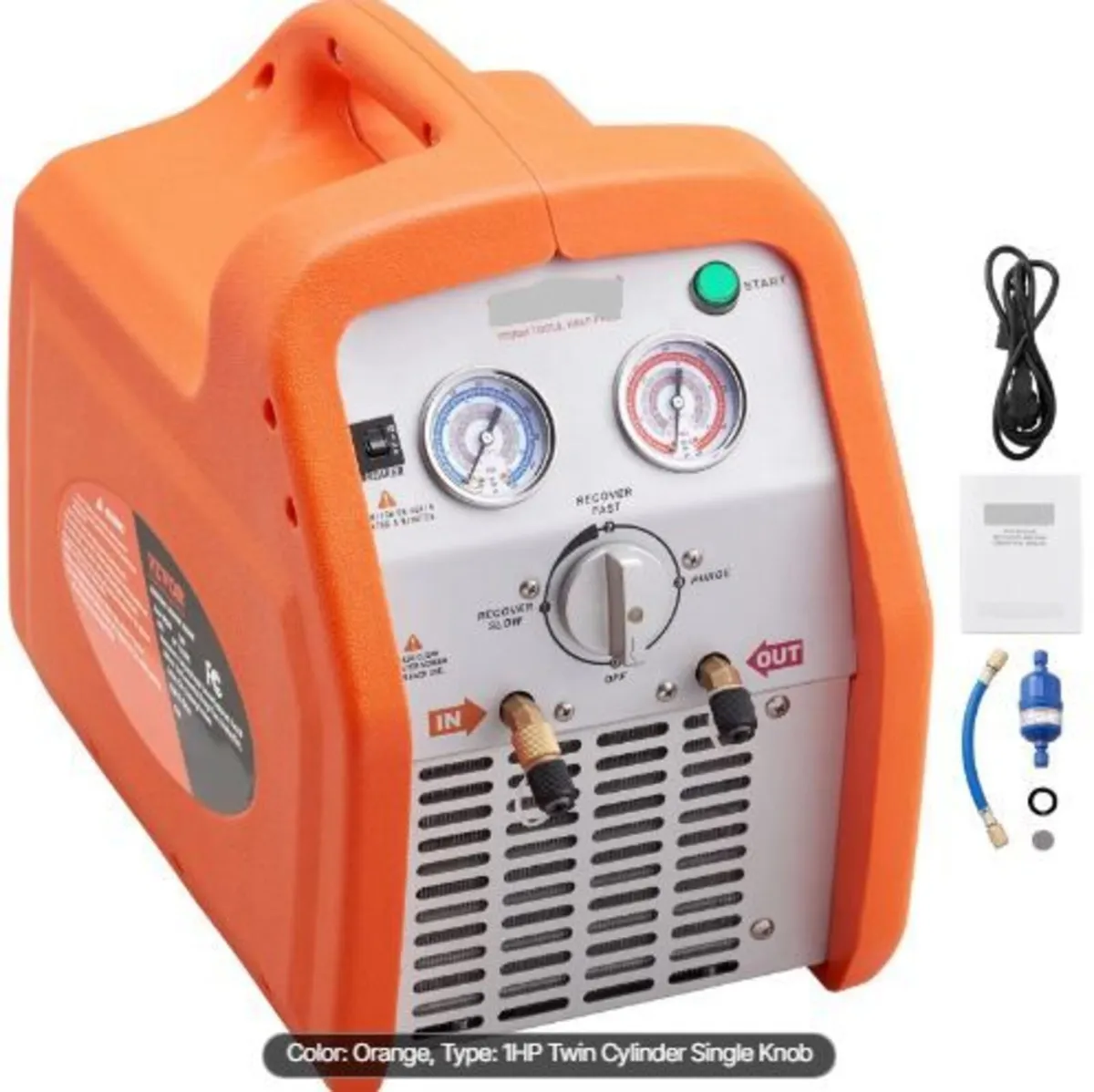 1 HP Refrigerant Recovery Machine - Dual Cylinder - Image 1