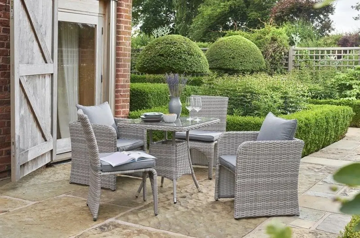 Grey Rattan 2-4 Seat Dining Set - Image 3