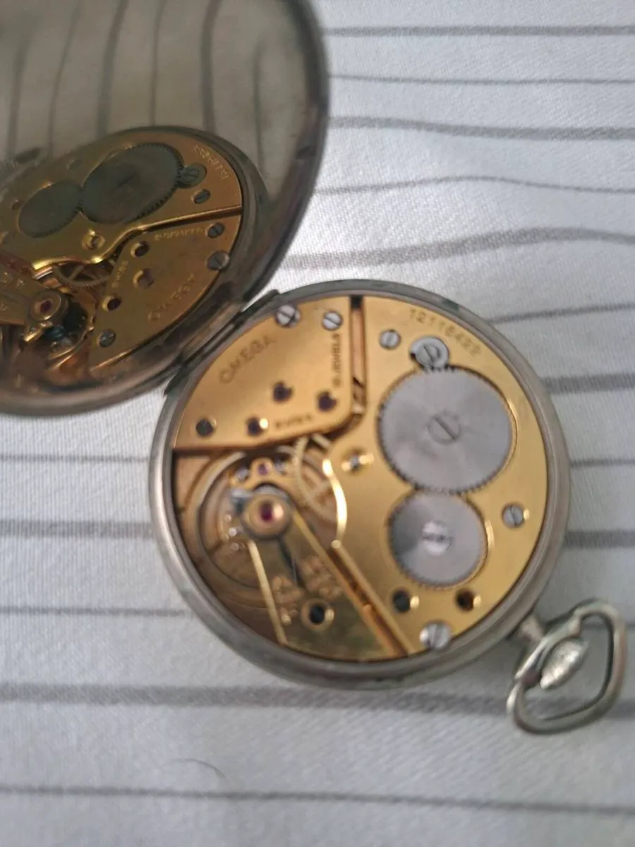 Omega pocket watch & ww2 pocket strap - Image 2