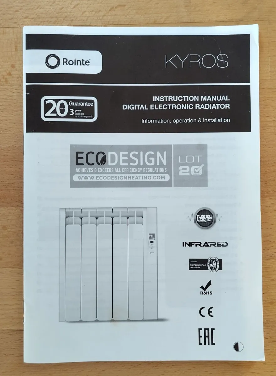 Rointe Kyros 1600W Electric Radiator - Image 4
