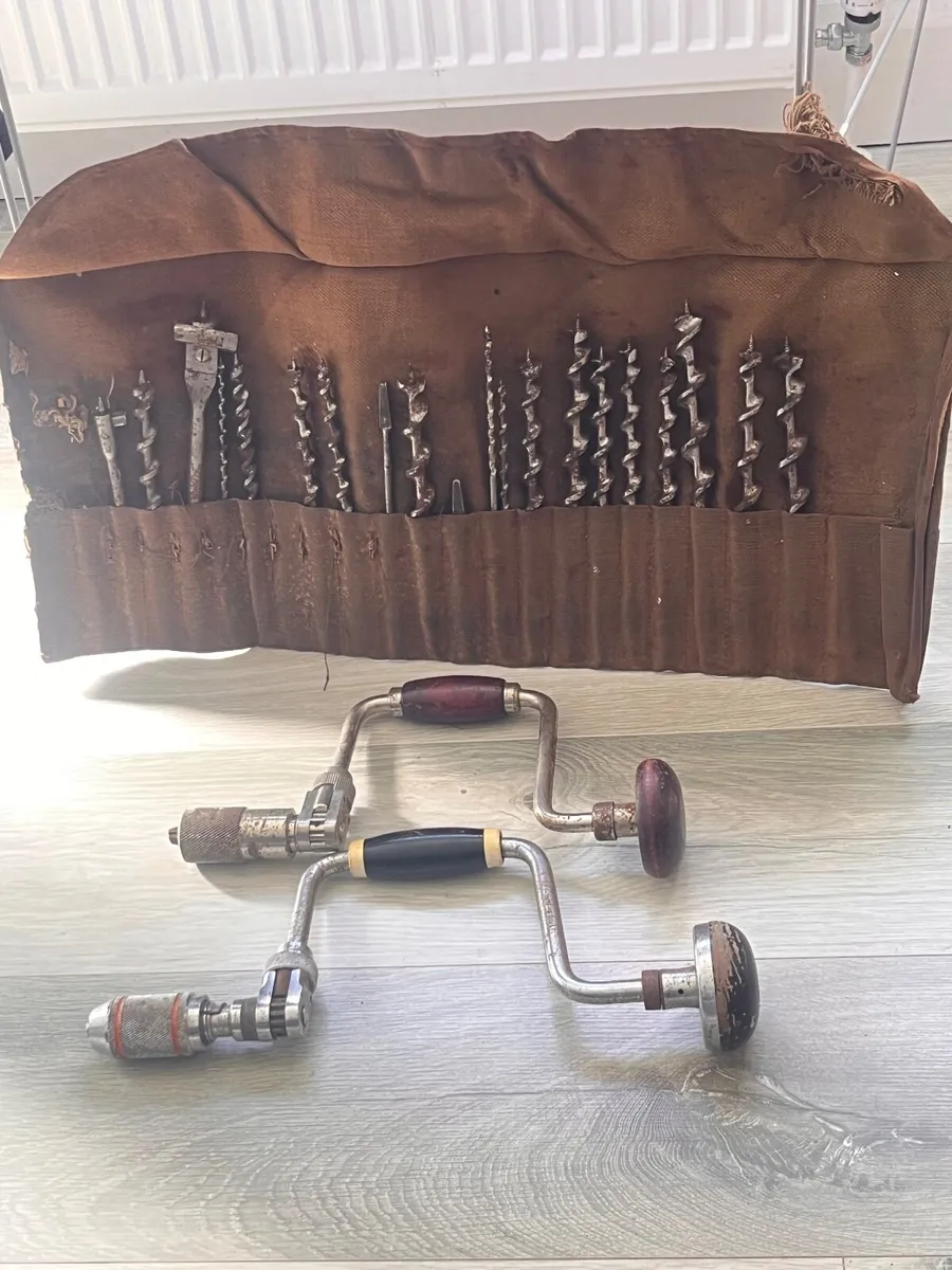 Vintage Hand Brace Drills & Auger Bit Set