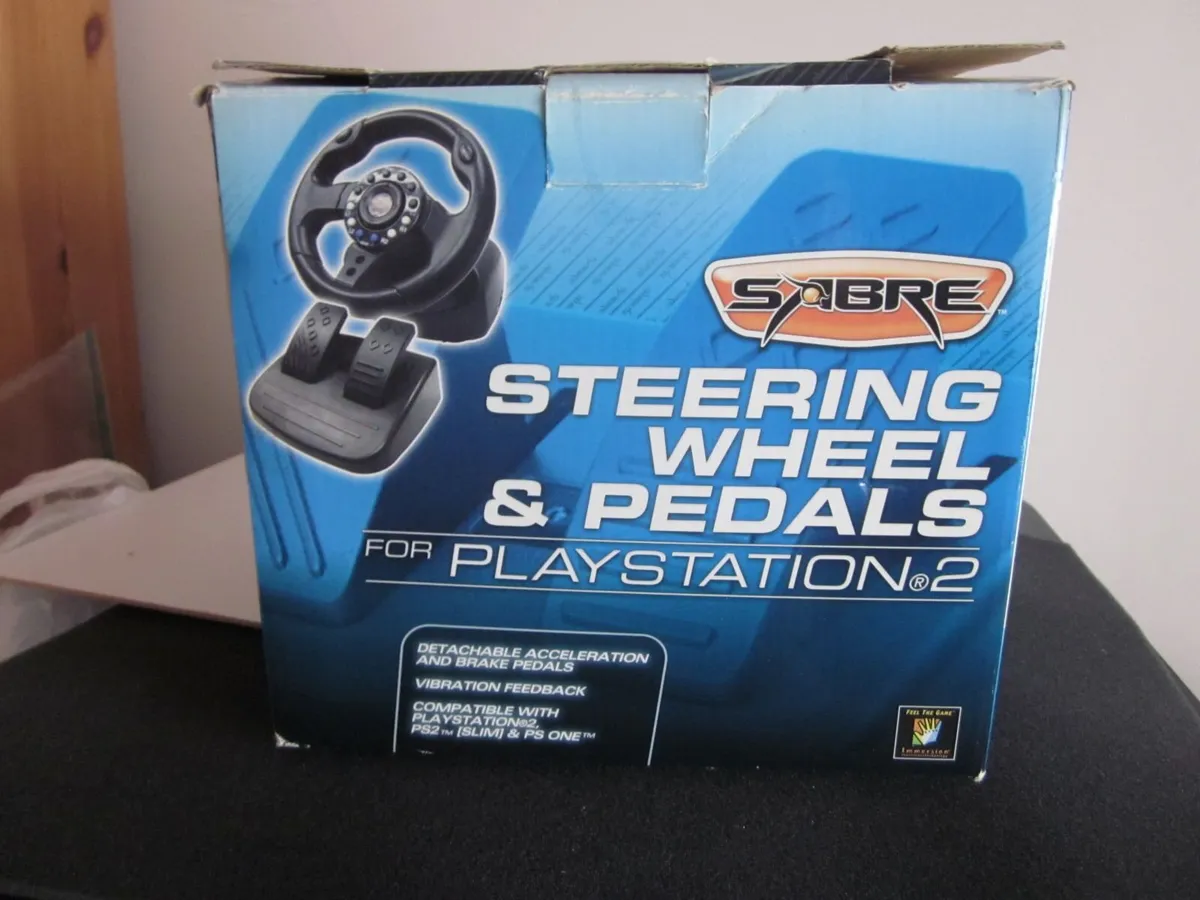 PS2 Sabre AG08230 Compact Steering Wheel & Pedals - Image 1