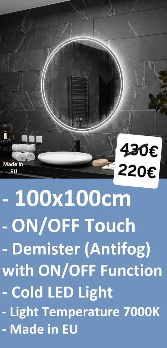 LED Bathroom Mirror Defogger Fog Free Demister