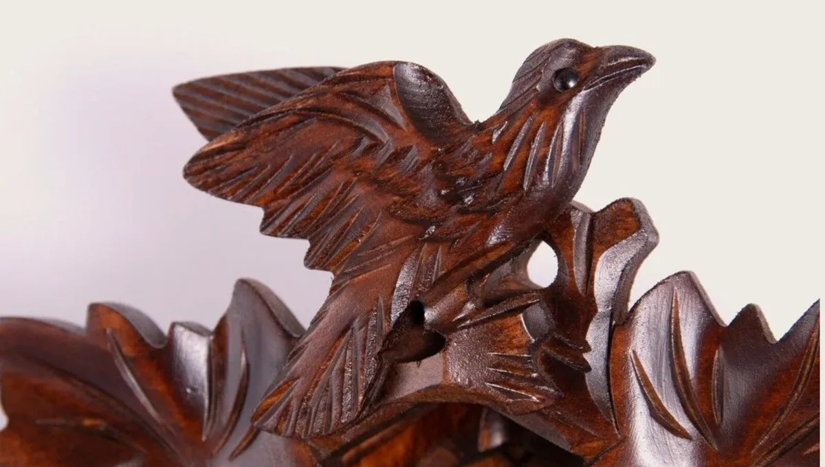 Traditional Carved Cuckoo Clock with Music Quartz - Image 4