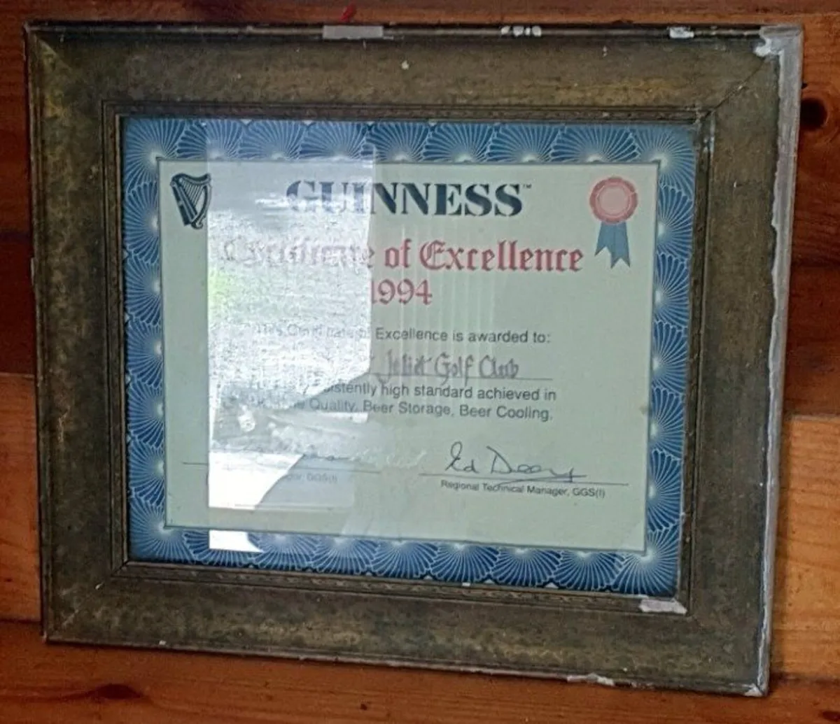 Rare Vintage 1994 Guinness Certificate Excellence - Image 2