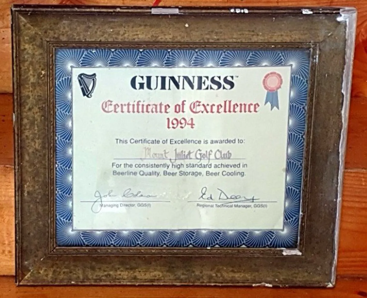 Rare Vintage 1994 Guinness Certificate Excellence - Image 3