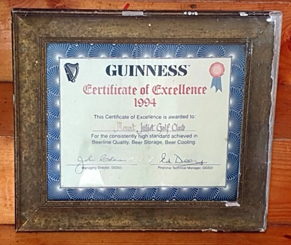 Rare Vintage 1994 Guinness Certificate Excellence - Image 4