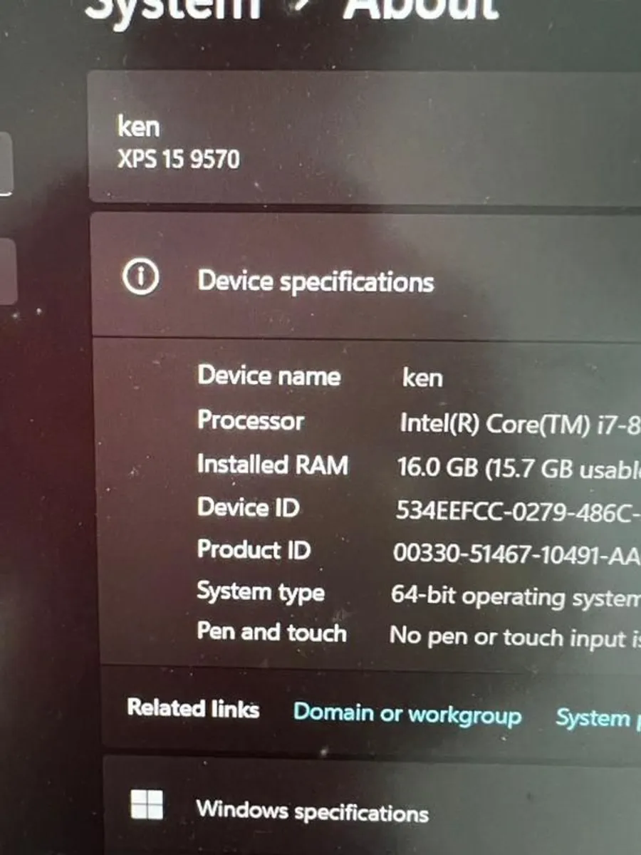 Dell Xps 15 9570 (Like New) - Image 2