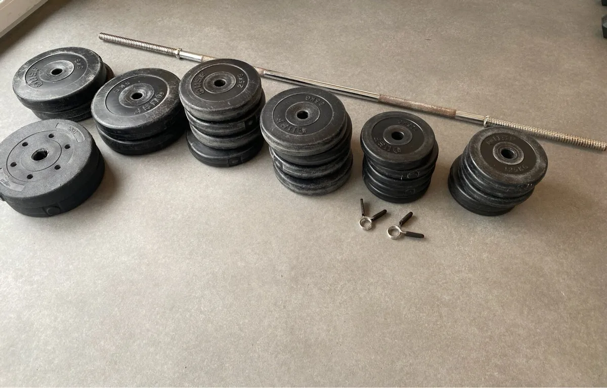 Gym weights + barbell + dumbbells - Image 2