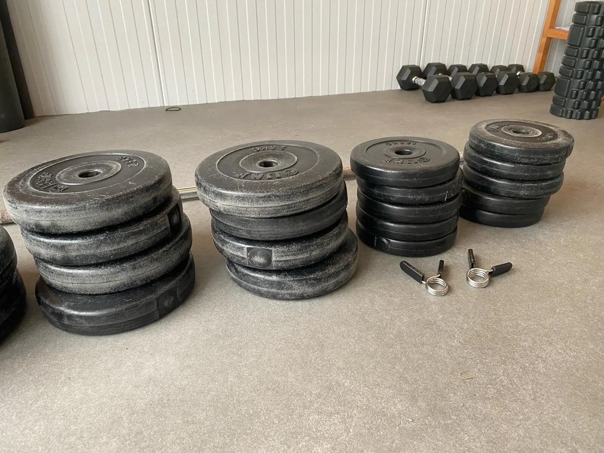Gym weights + barbell + dumbbells - Image 3