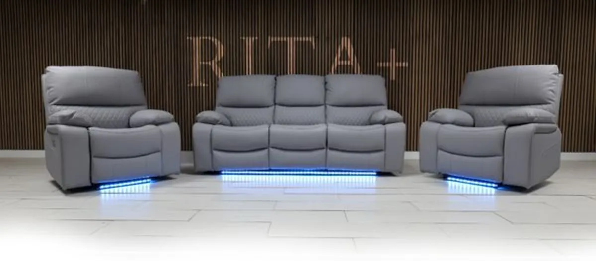 3+1+1 Rita Plus Electric Leather Recliner Sofa - Image 2