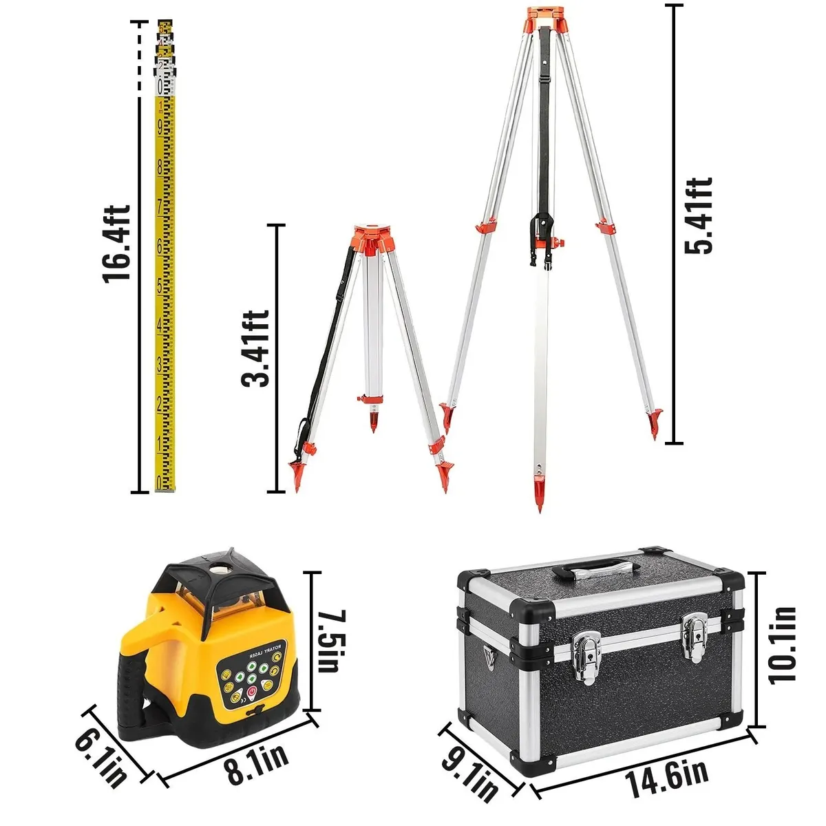 Rotary Laser Level Tripod Staff Kit Self Leveling - Image 2