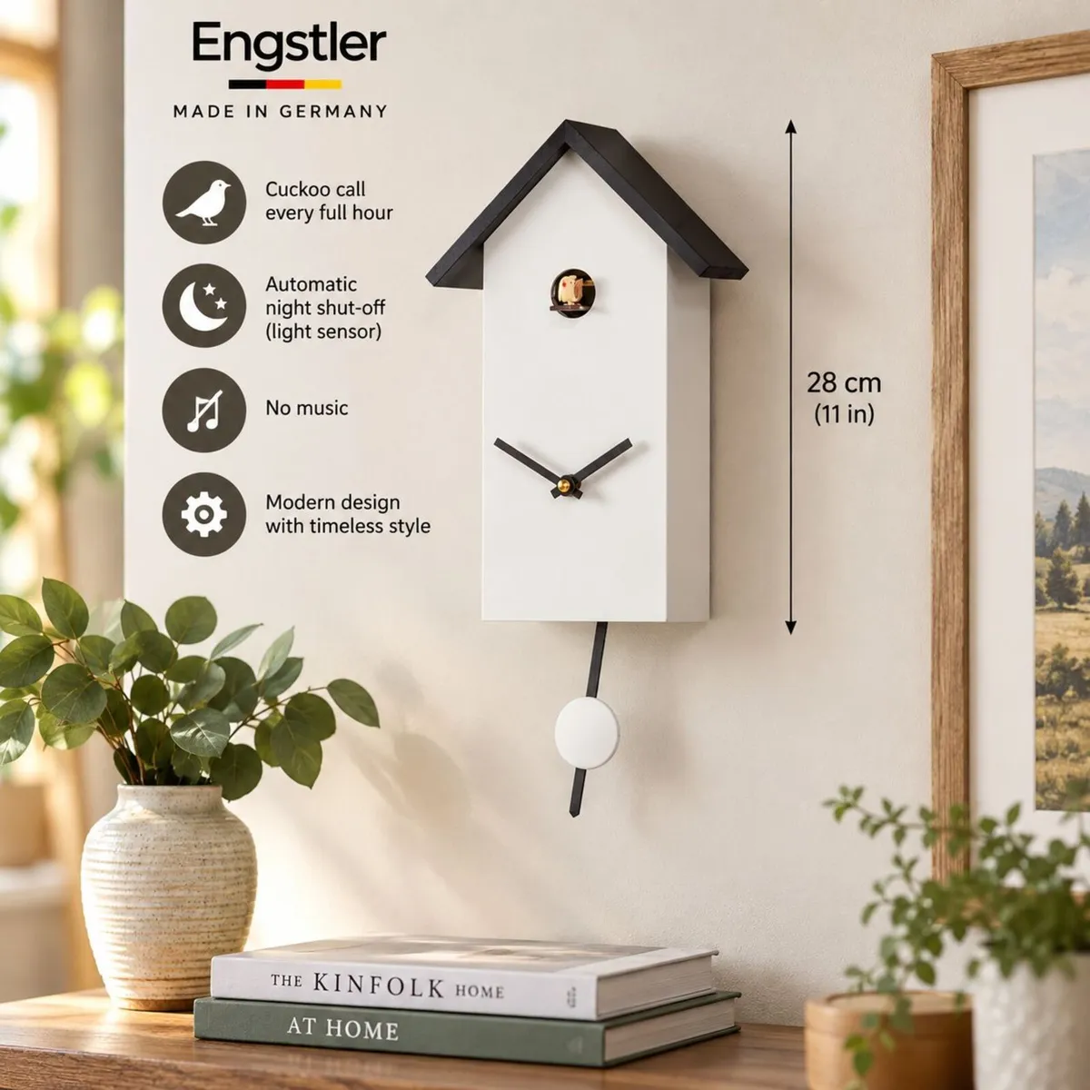Modern Art Cuckoo Clock 28cm by Engstler Made in G - Image 3