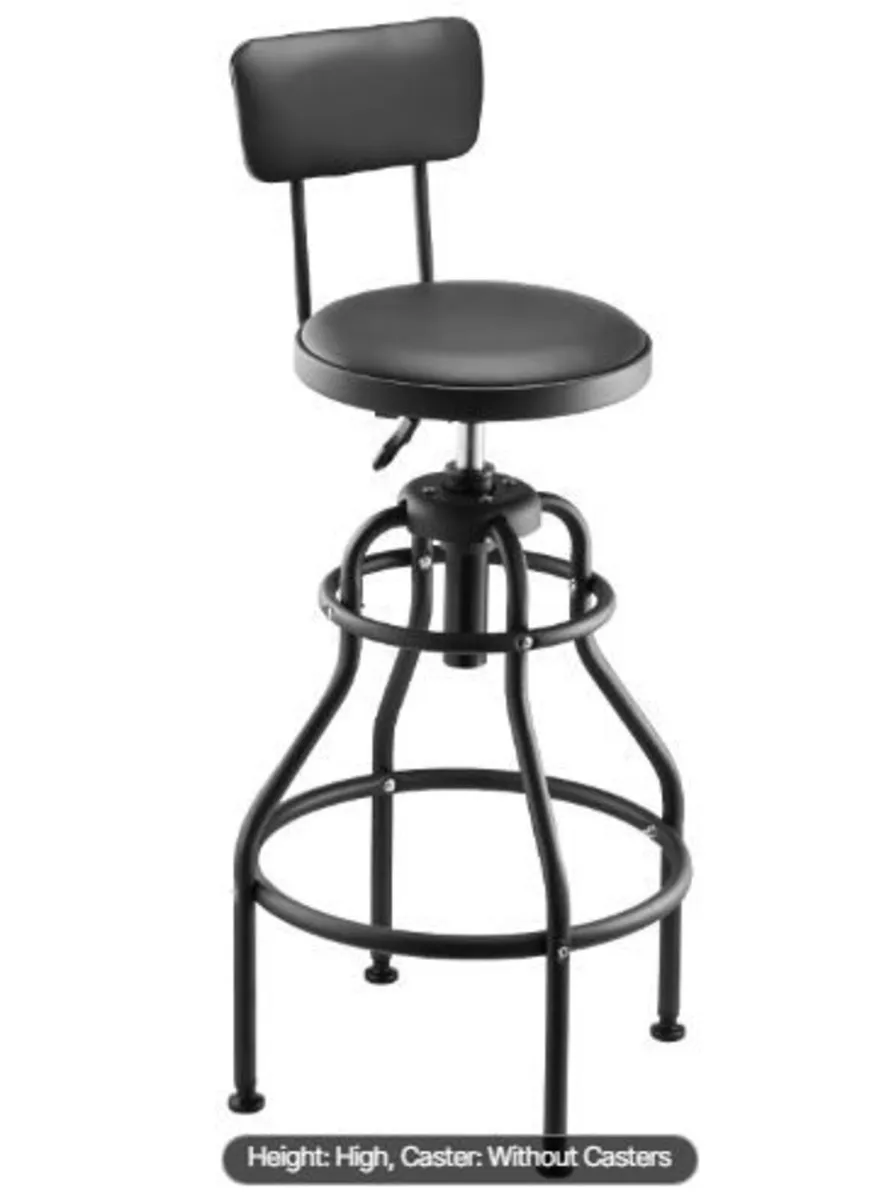 Shop Stool with Backrest - Image 1