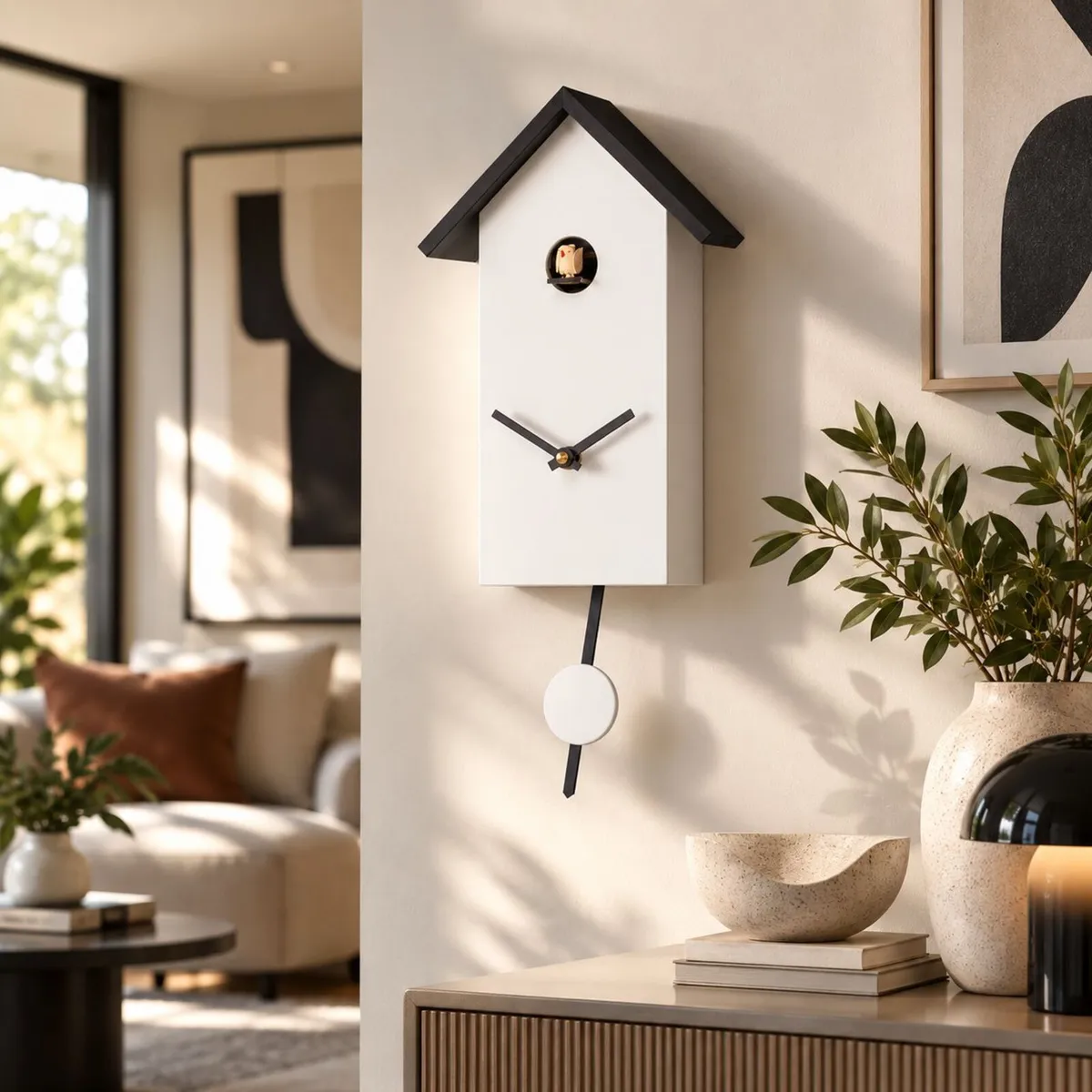 Modern Art Cuckoo Clock 28cm by Engstler Made in G - Image 4