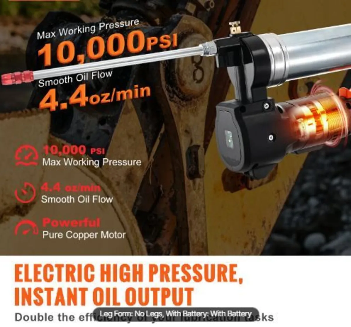 Cordless Grease Gun, 20-Volt, 10,000 PSI - Image 2
