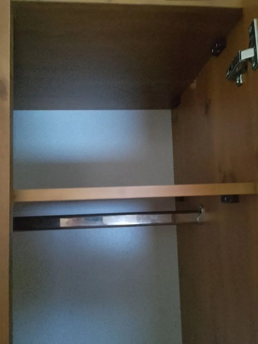 LAMINATE WOOD WARDROBE WITH CENTRE MIRROR. - Image 2