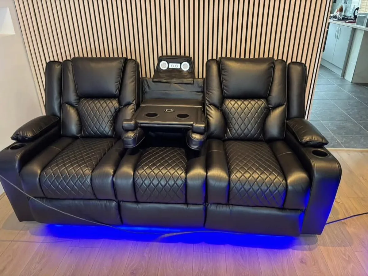 Electric Real Leather Orlando Recliner Sofa Set - Image 2