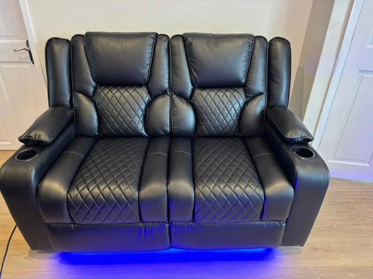 Electric Real Leather Orlando Recliner Sofa Set - Image 3