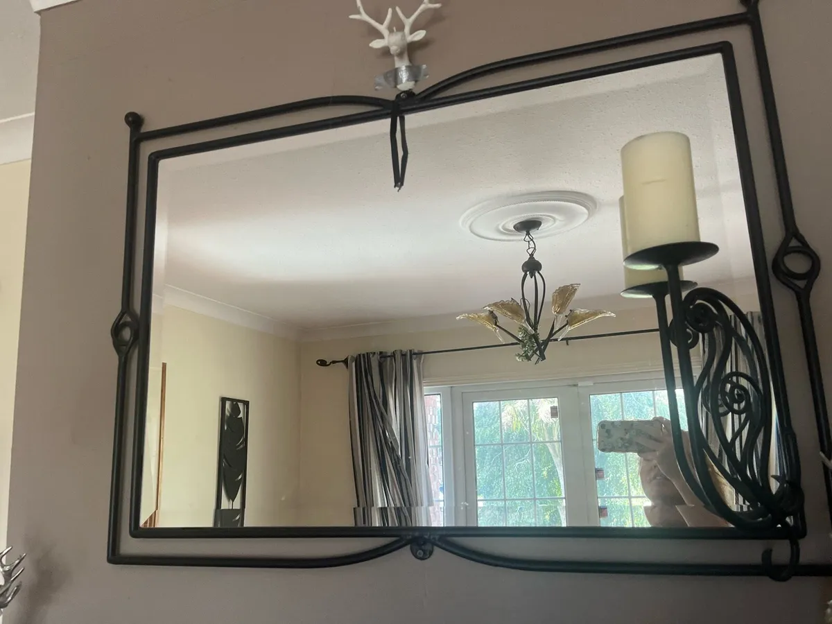 Wrought Iron Black Mirror - Image 2