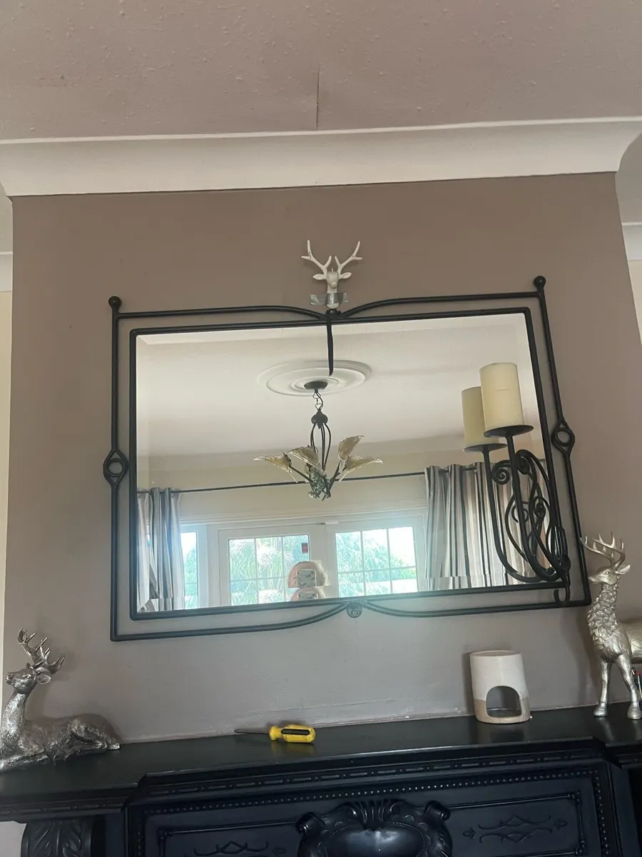 Wrought Iron Black Mirror - Image 3