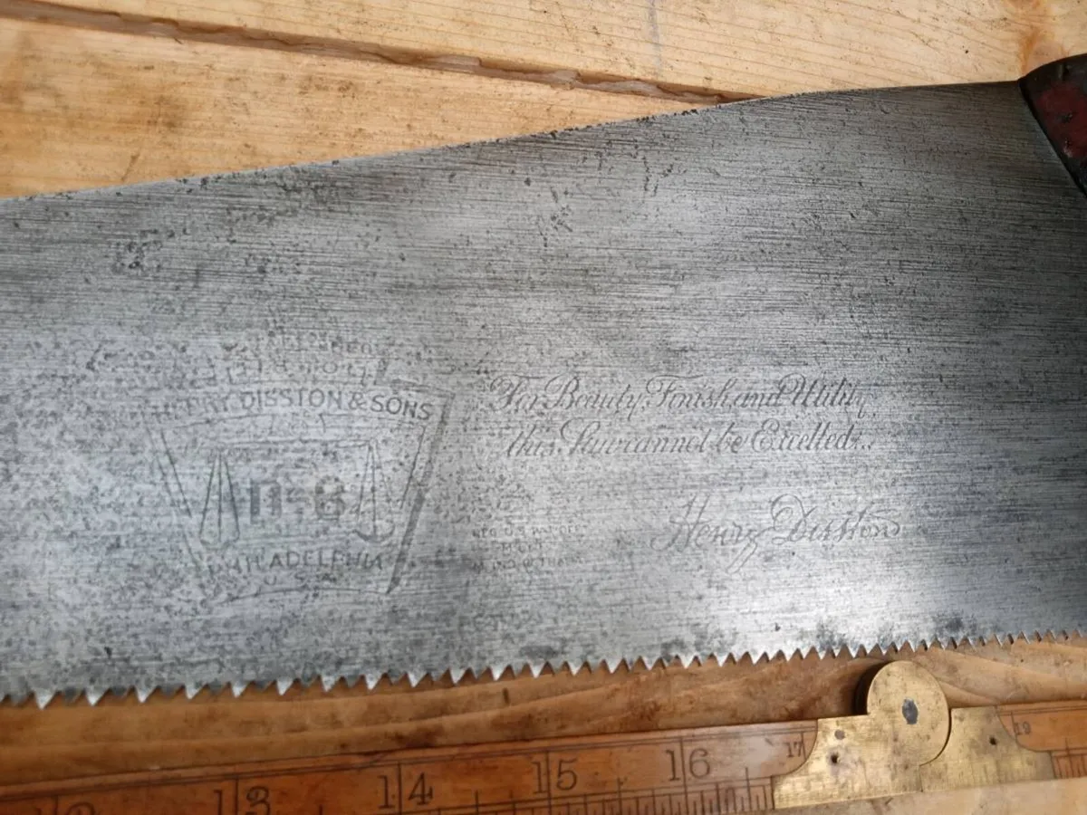 Vintage disston d 8 cross cut saw - Image 2