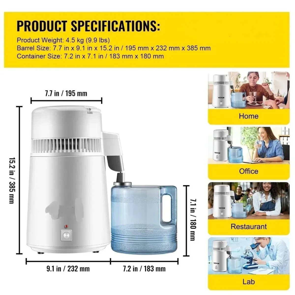 750W Distilled Water Maker Machine 4L Capacity - Image 1
