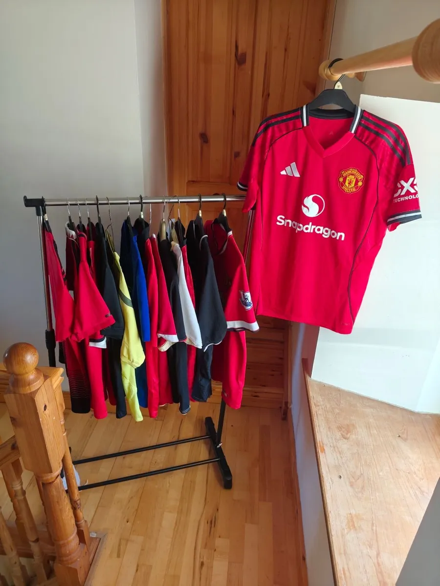Assortment of Manchester United Jersey's.