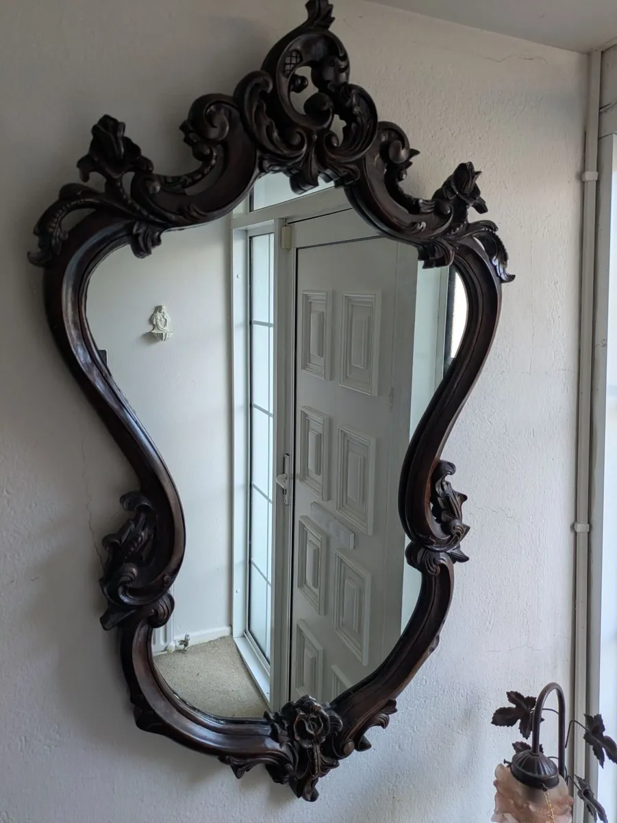Antique hall table with mirror - Image 2