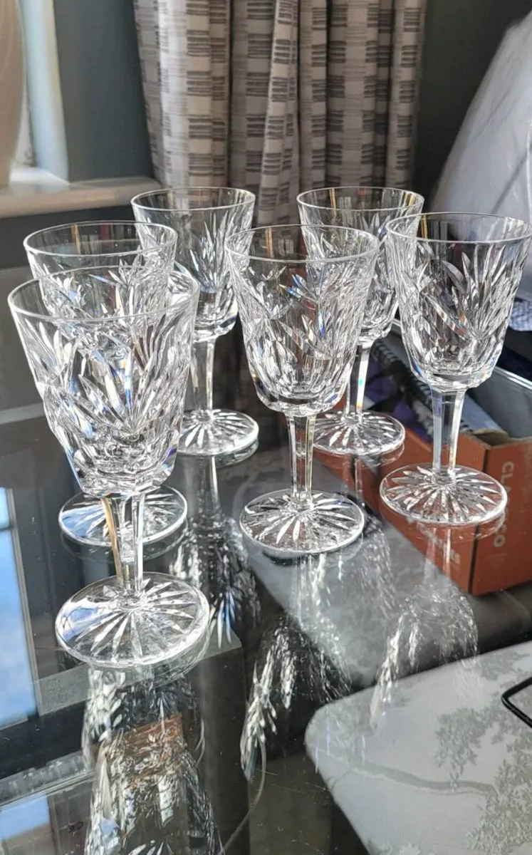 Waterford Crystal Ashling Claret Glasses x 6 - Image 1