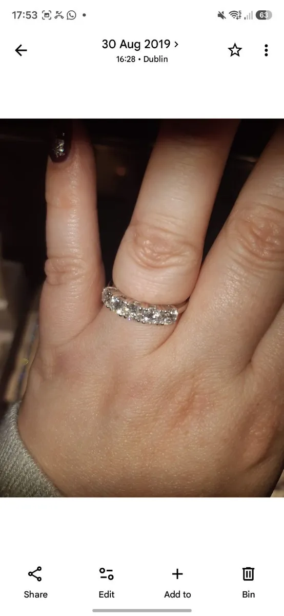 5 stone 1.5ct 18ct white gold diamond ring - Image 4