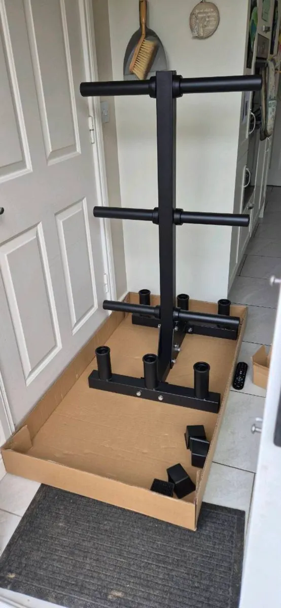 Brand new heavy duty olympic bar and plate storage - Image 1