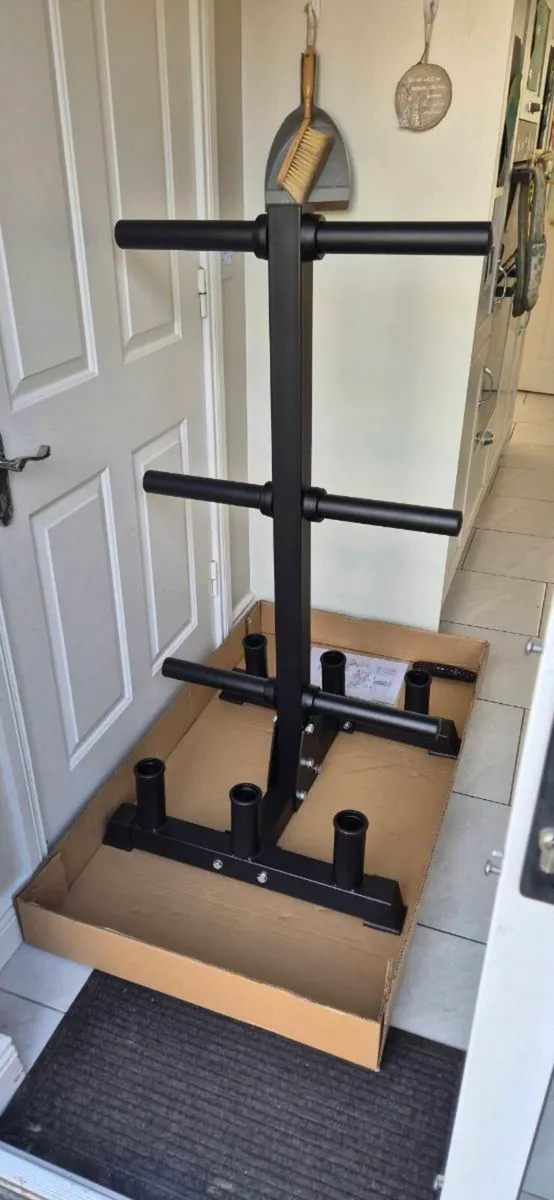 Brand new heavy duty olympic bar and plate storage - Image 2