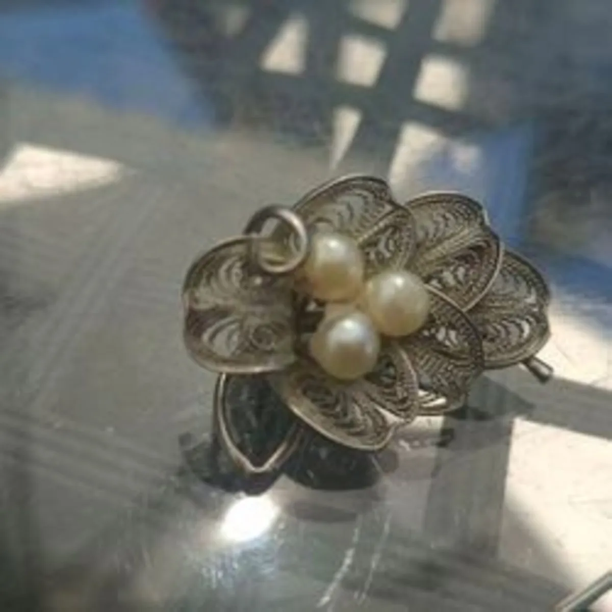 Beautiful old Silver Broach with Pearls - Image 2