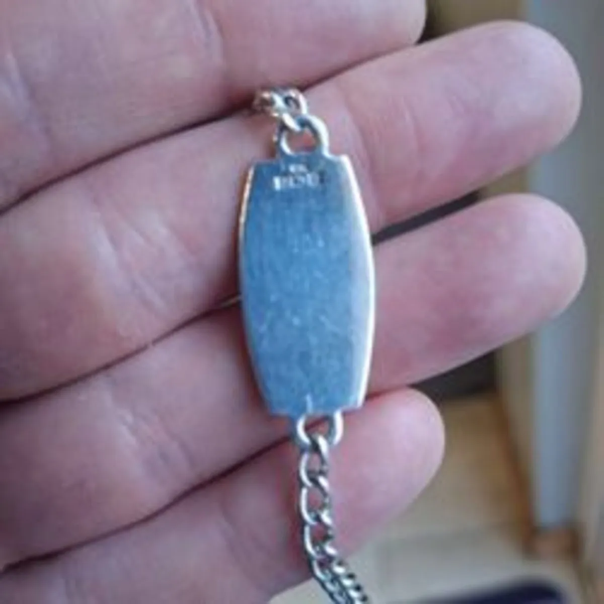 Vintage stamped Silver Identity Bracelet - Image 1