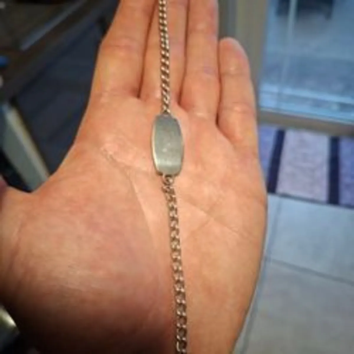 Vintage stamped Silver Identity Bracelet - Image 2