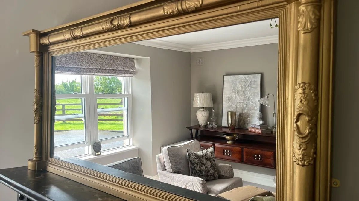 Timber gold hand painted  mirror - Image 2
