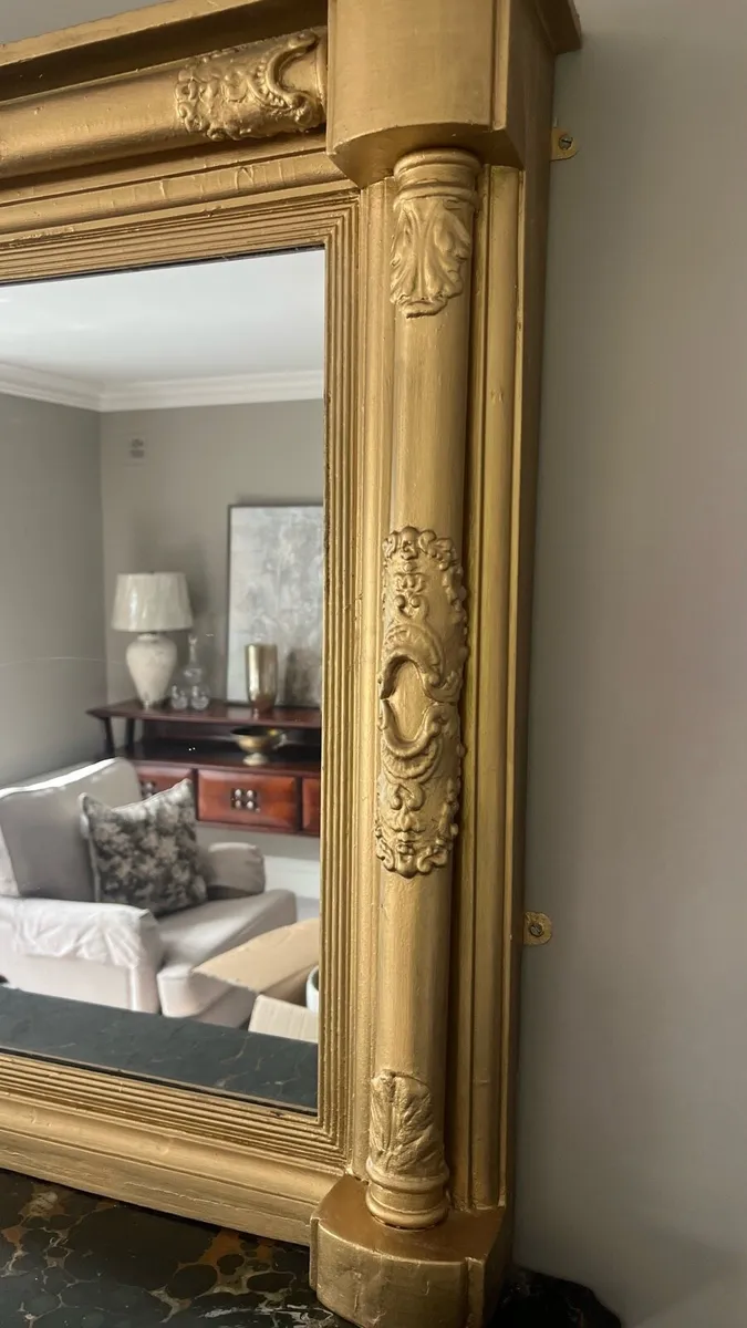 Timber gold hand painted  mirror - Image 3