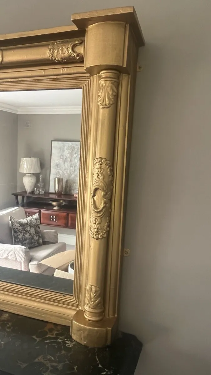 Timber gold hand painted  mirror - Image 4