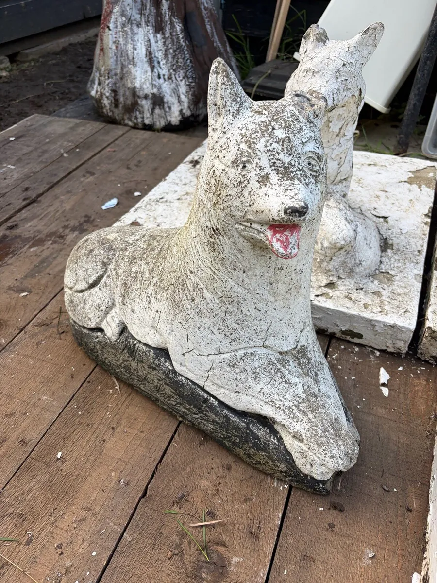 concrete pillar dog decor / garden statues - Image 4