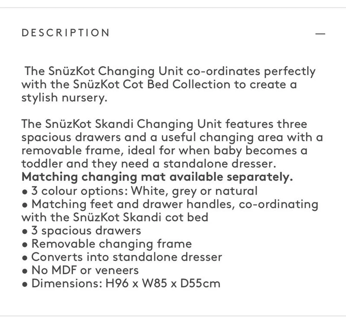 Snuzkot Scandi changing table BNWT - Image 2